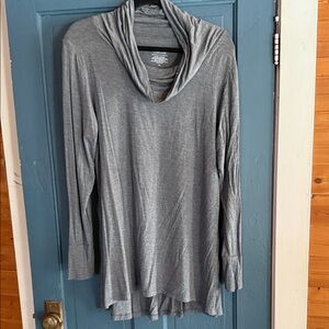 Cuddl Duds Women's Gray Cowl Neck Long Sleeve Sweater